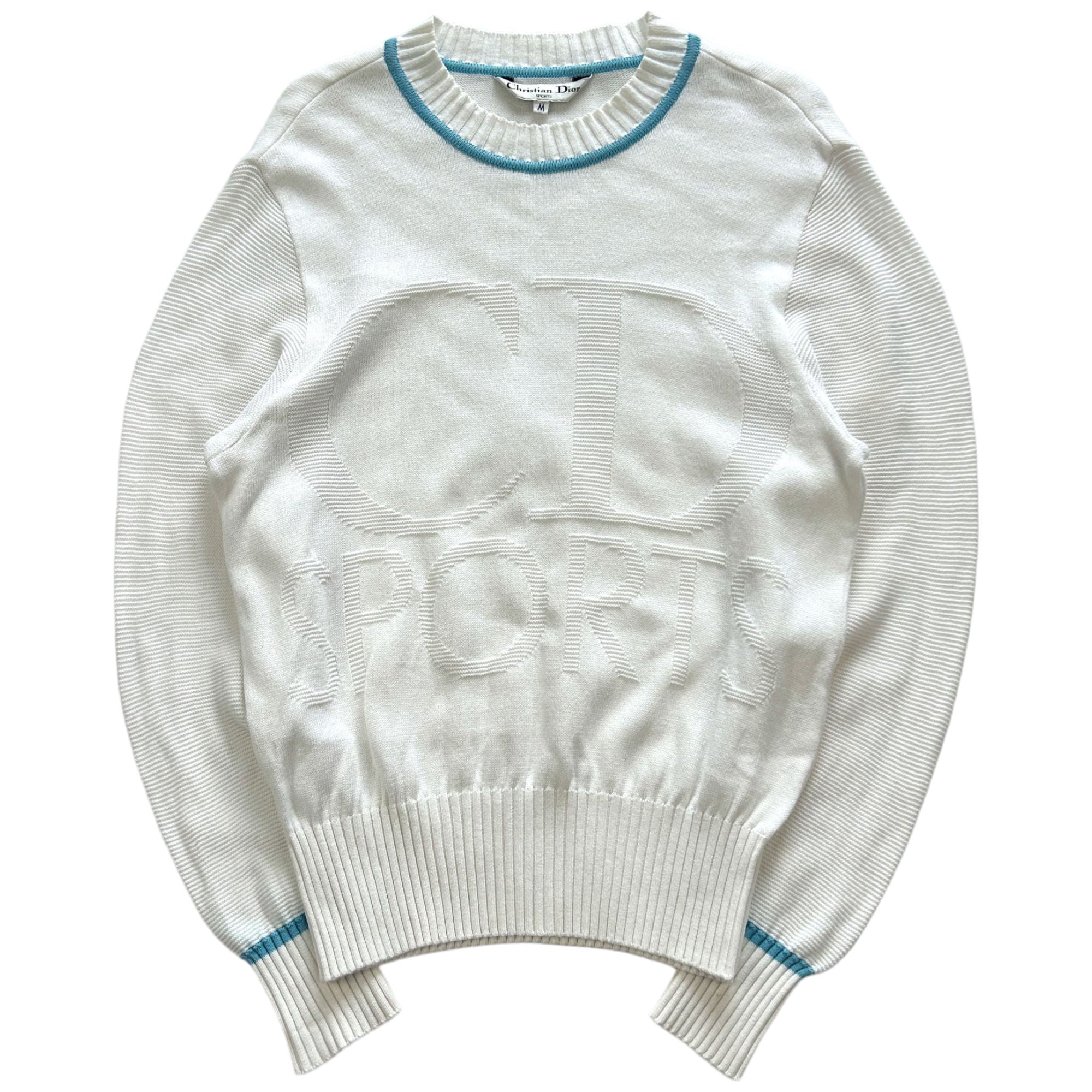 Dior Sports Jumper White Text Style Sweater Cotton Y2K M Second Wave Vintage second wave vintage store