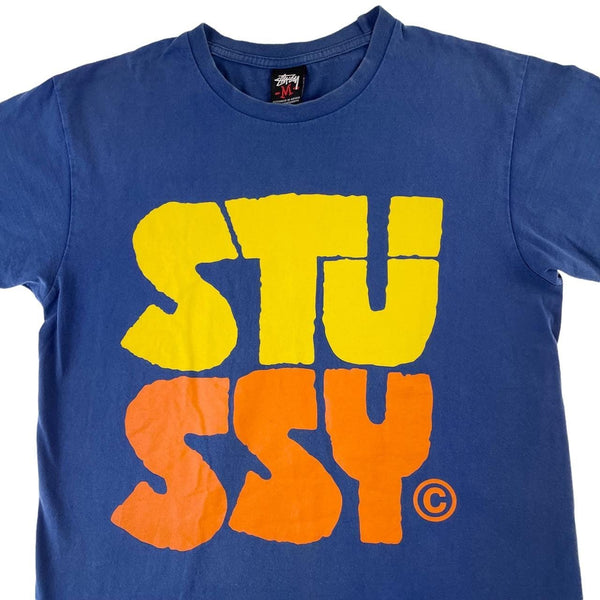 Vintage Stussy skull monogram t shirt size L - second wave vintage store