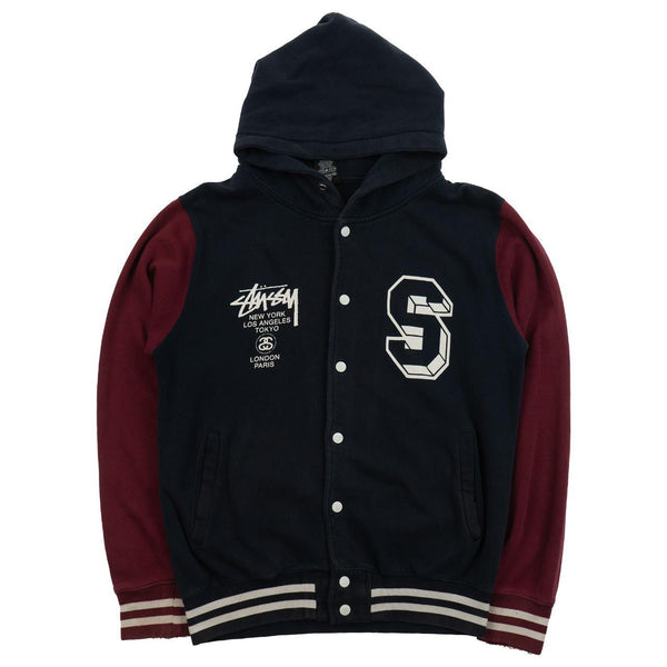 Stussy snap button varsity jacket woman's size S - second wave