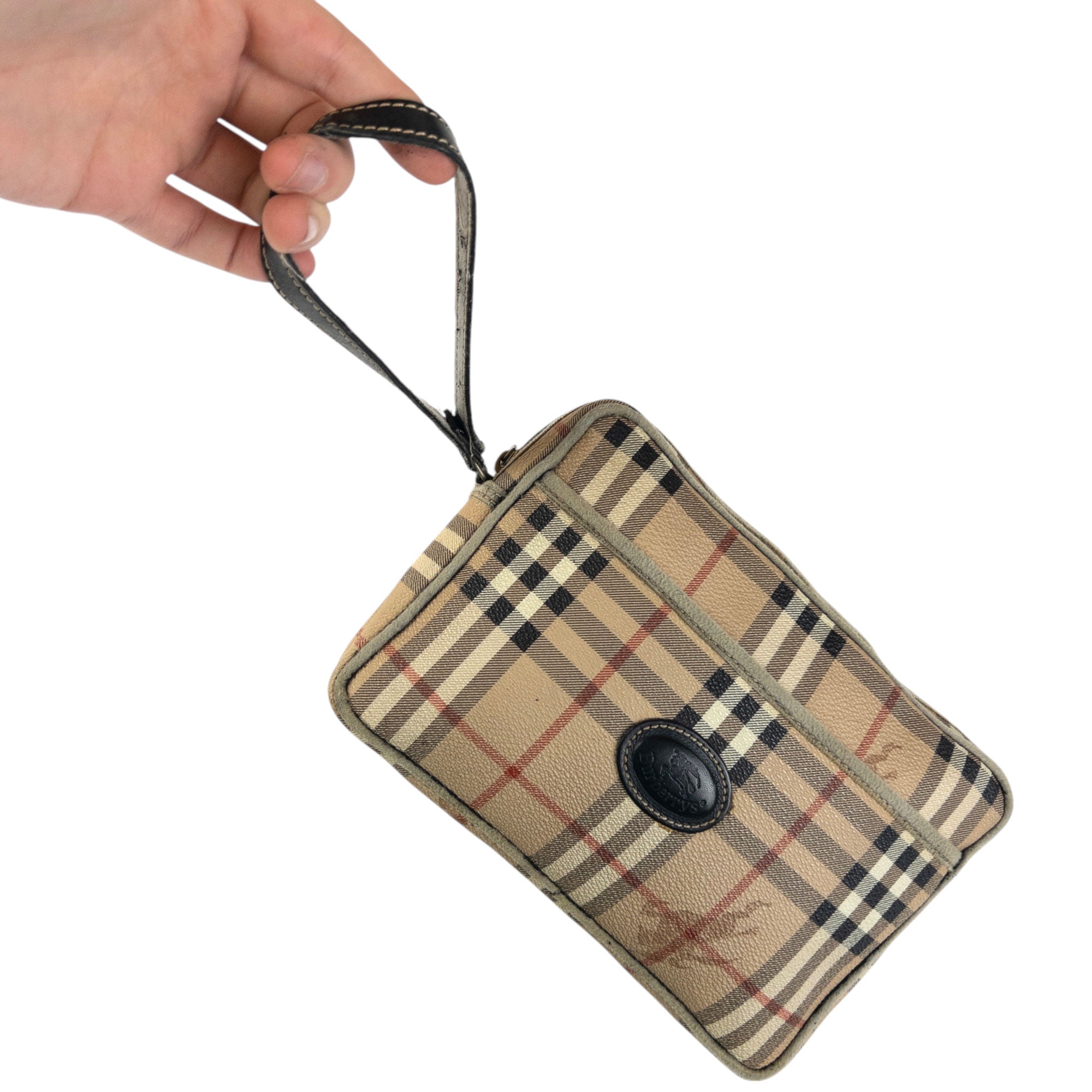 Vintage Burberry Nova Check Travel Wash Bag