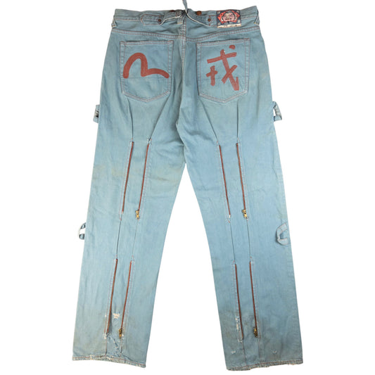 Vintage Archive Evisu Gull Symbol Japanese Denim Zip Detail Jeans Size W38