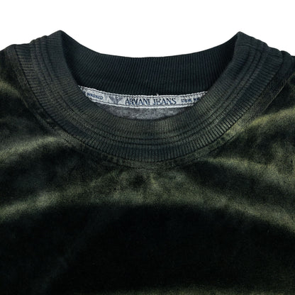 Vintage Armani Jeans Velour Sweatshirt Size M