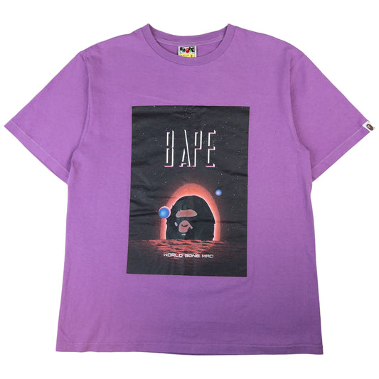 Vintage Bape World Gone Mad Graphic T Shirt Size L