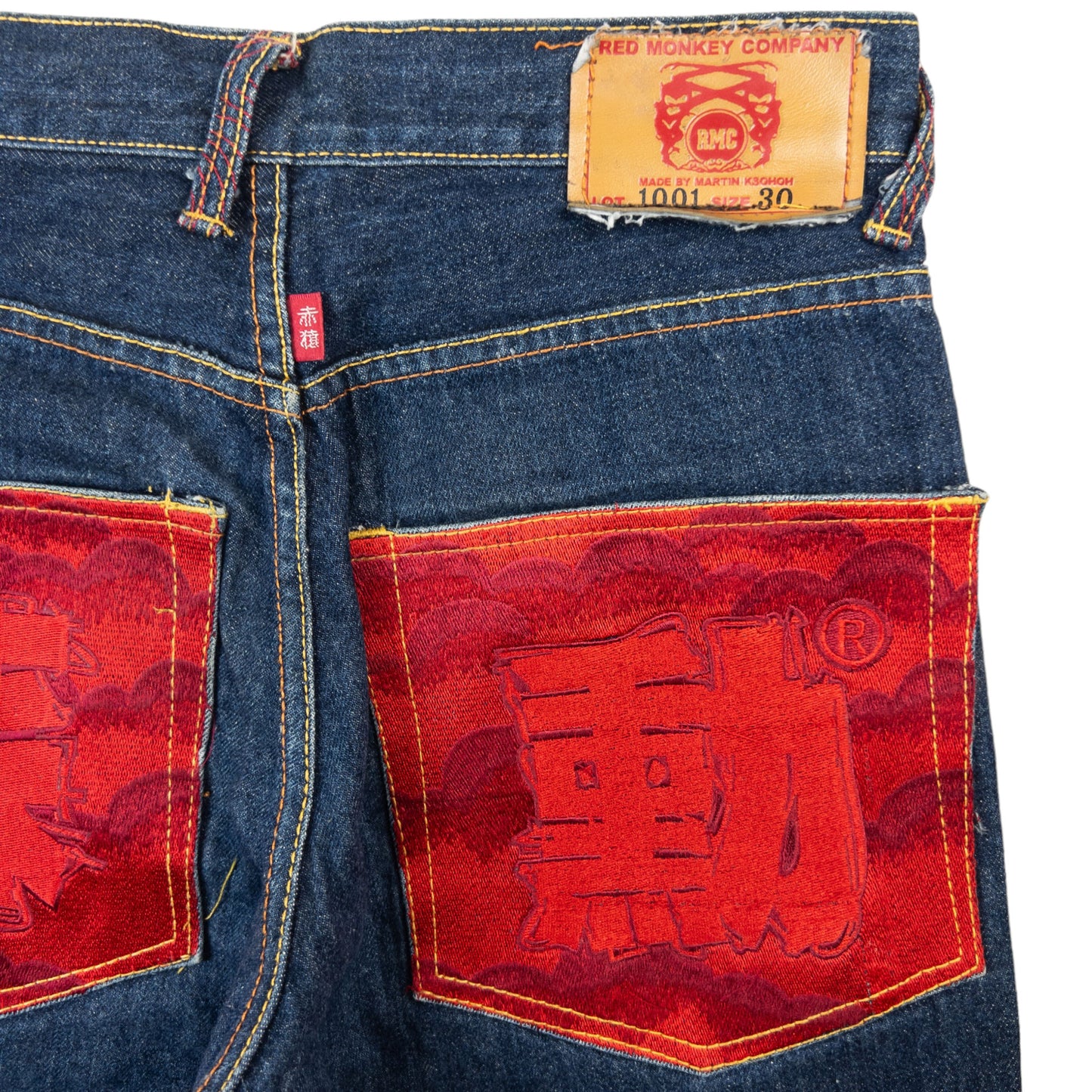 Vintage RMC Red Monkey Company Japanese Embroidered Denim Jeans Size W30