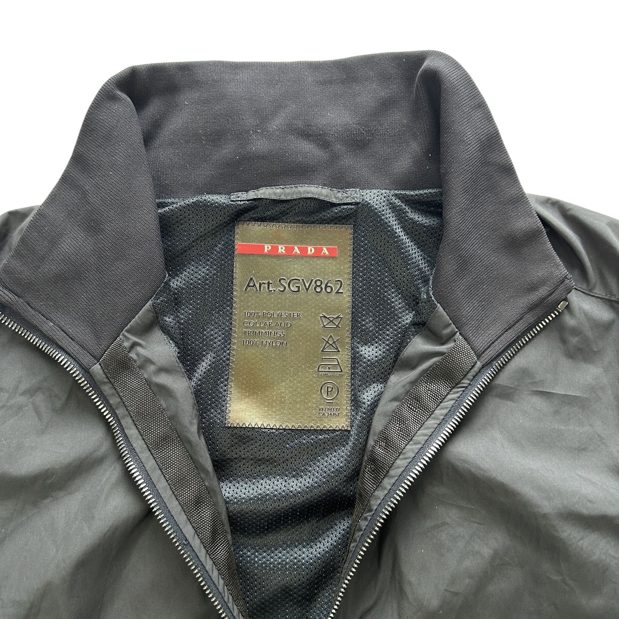 Prada Jacket Black Plain Style Outerwear S Polyester 00s 