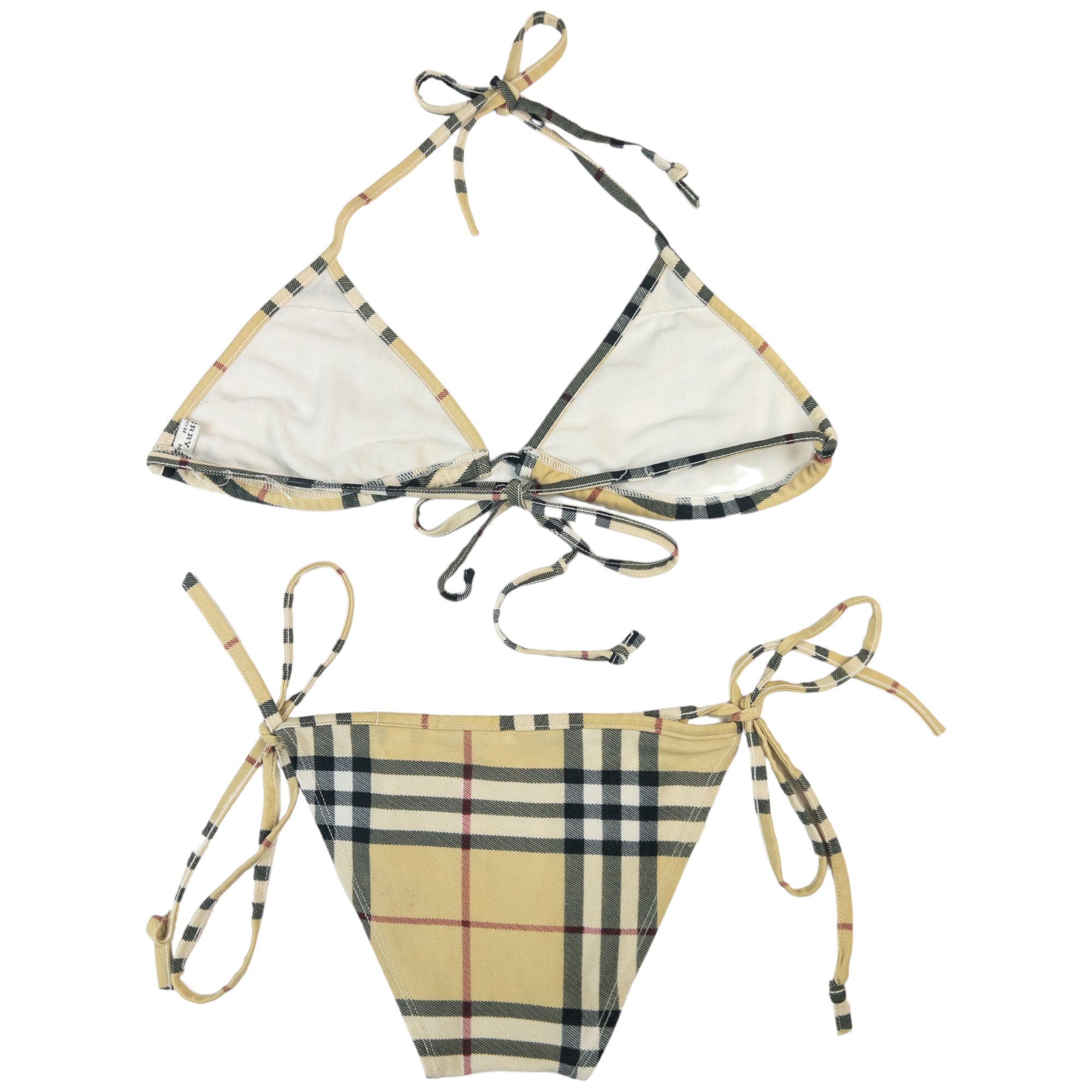 Vintage Burberry Nova Check Bikini Set Size M