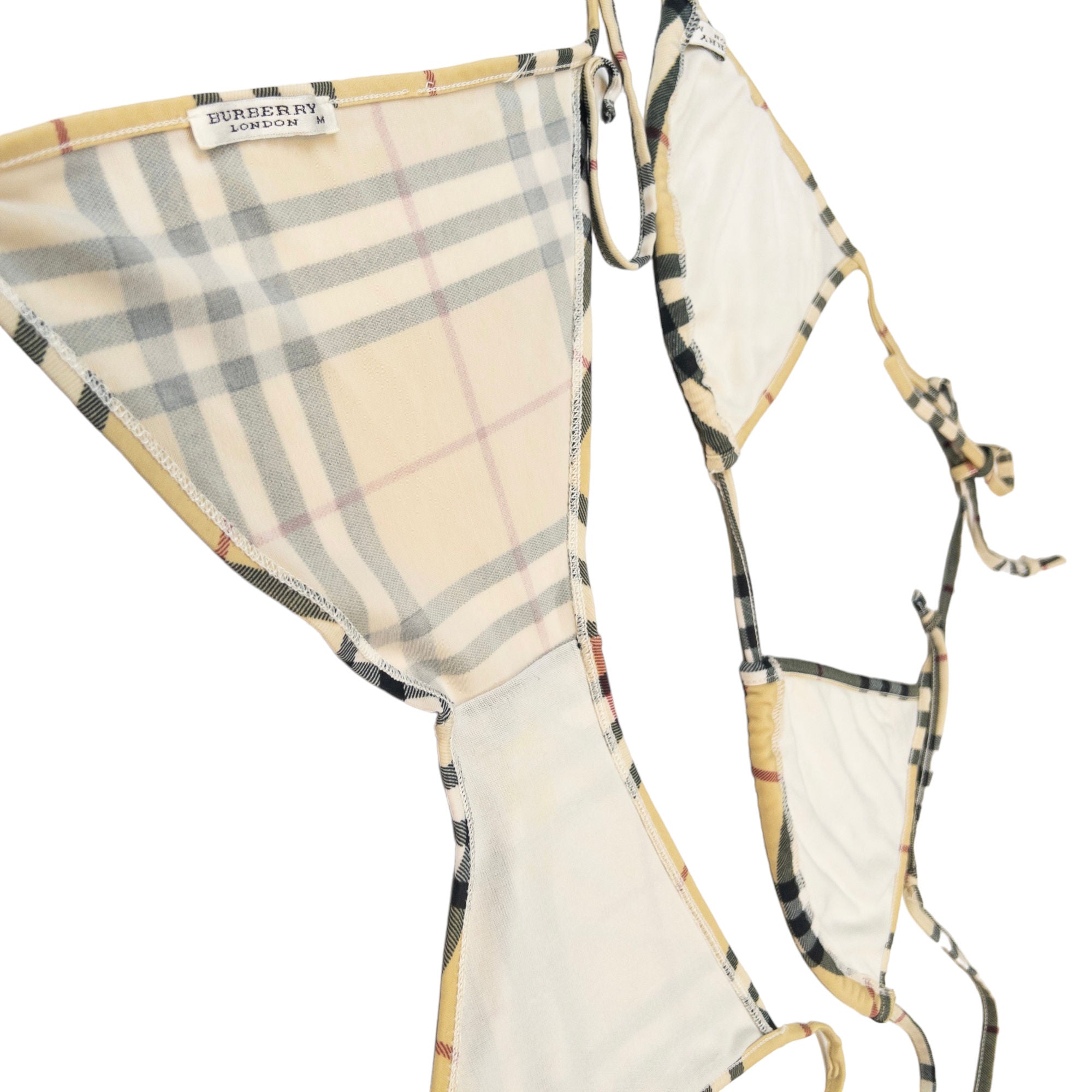 Vintage Burberry Nova Check Bikini Set Size M