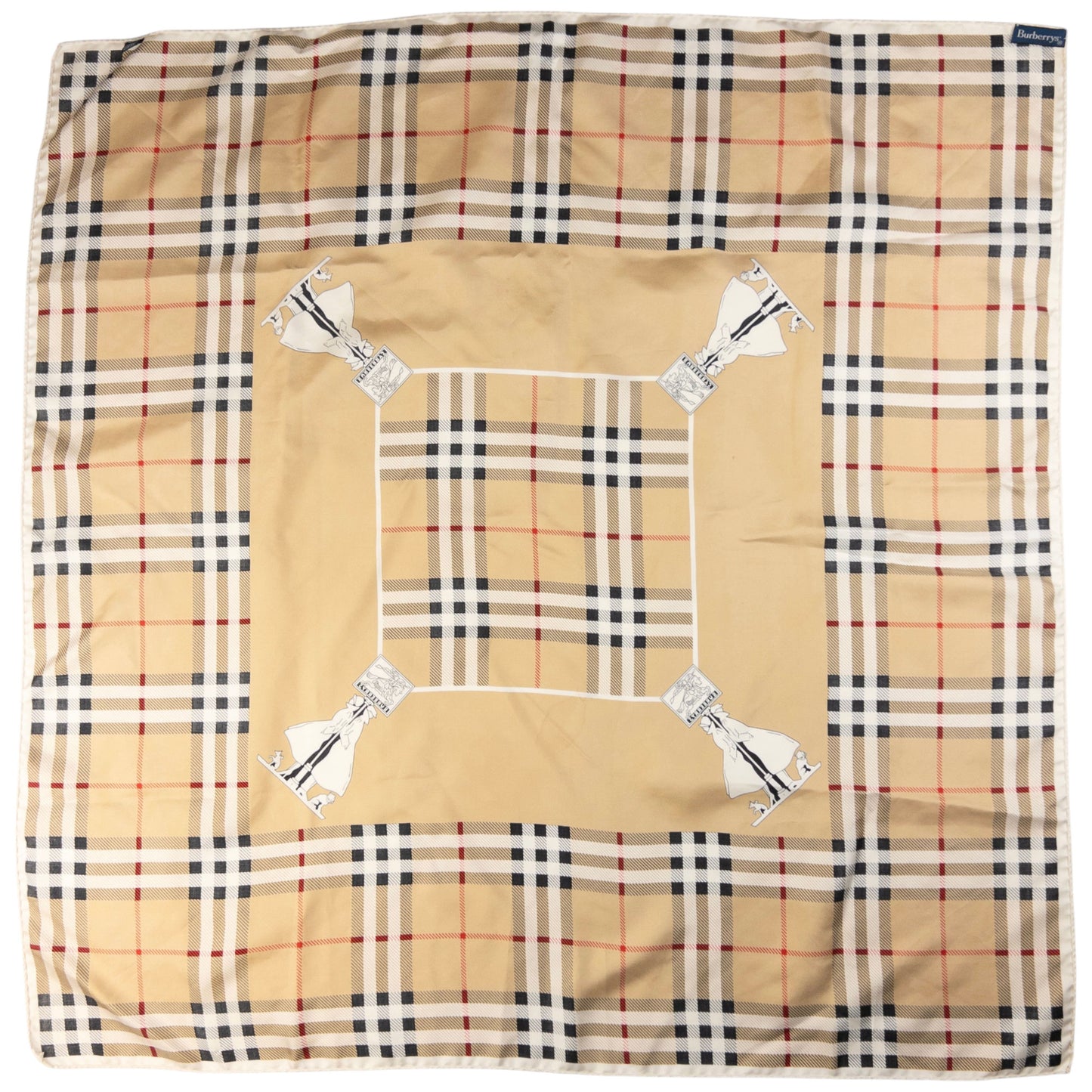 Vintage Burberry Nova Check Silk Scarf