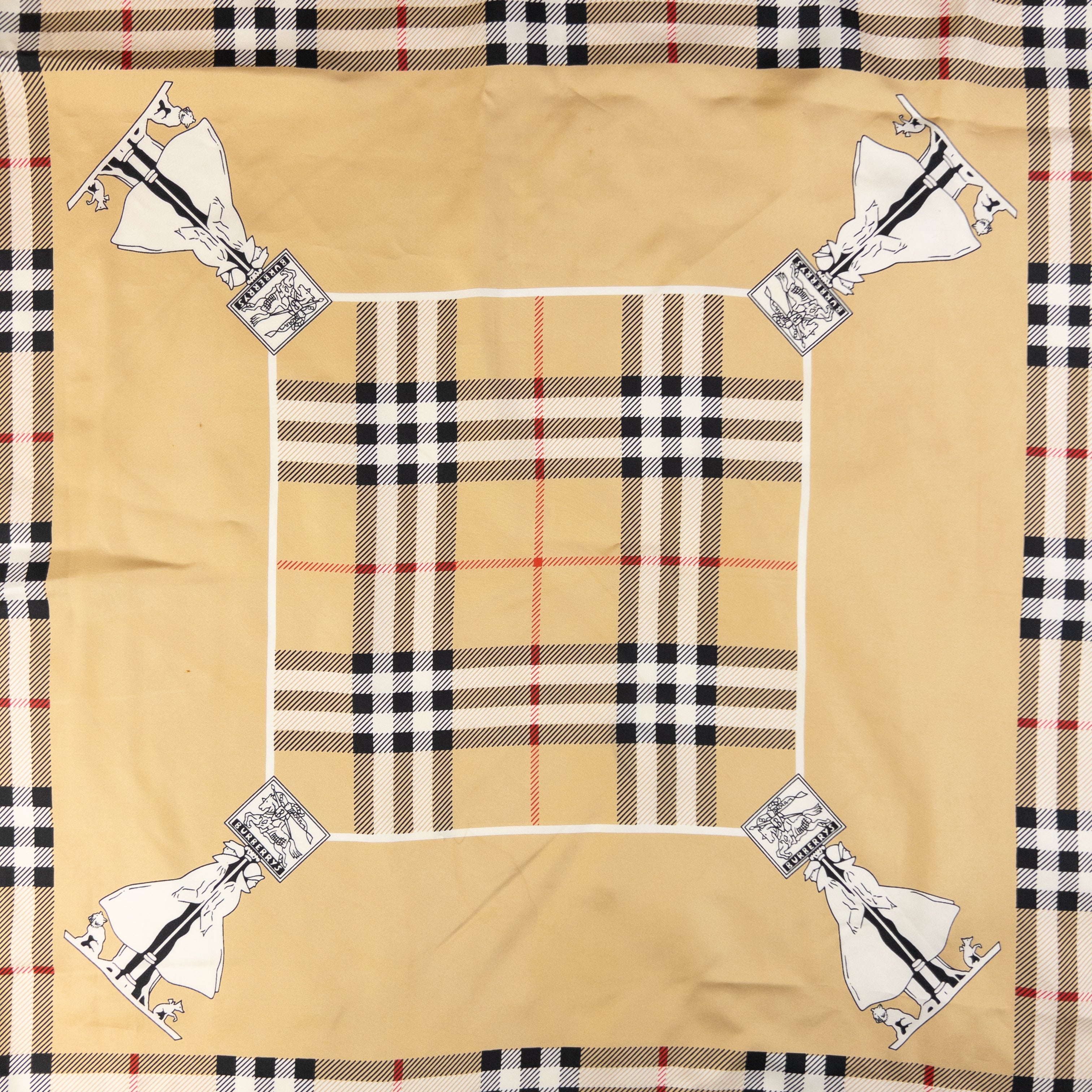 Vintage Burberry Nova Check Silk Scarf