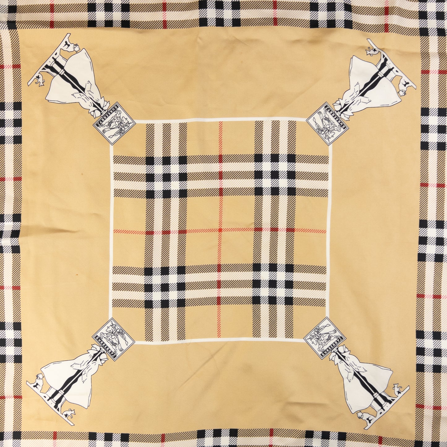 Vintage Burberry Nova Check Silk Scarf