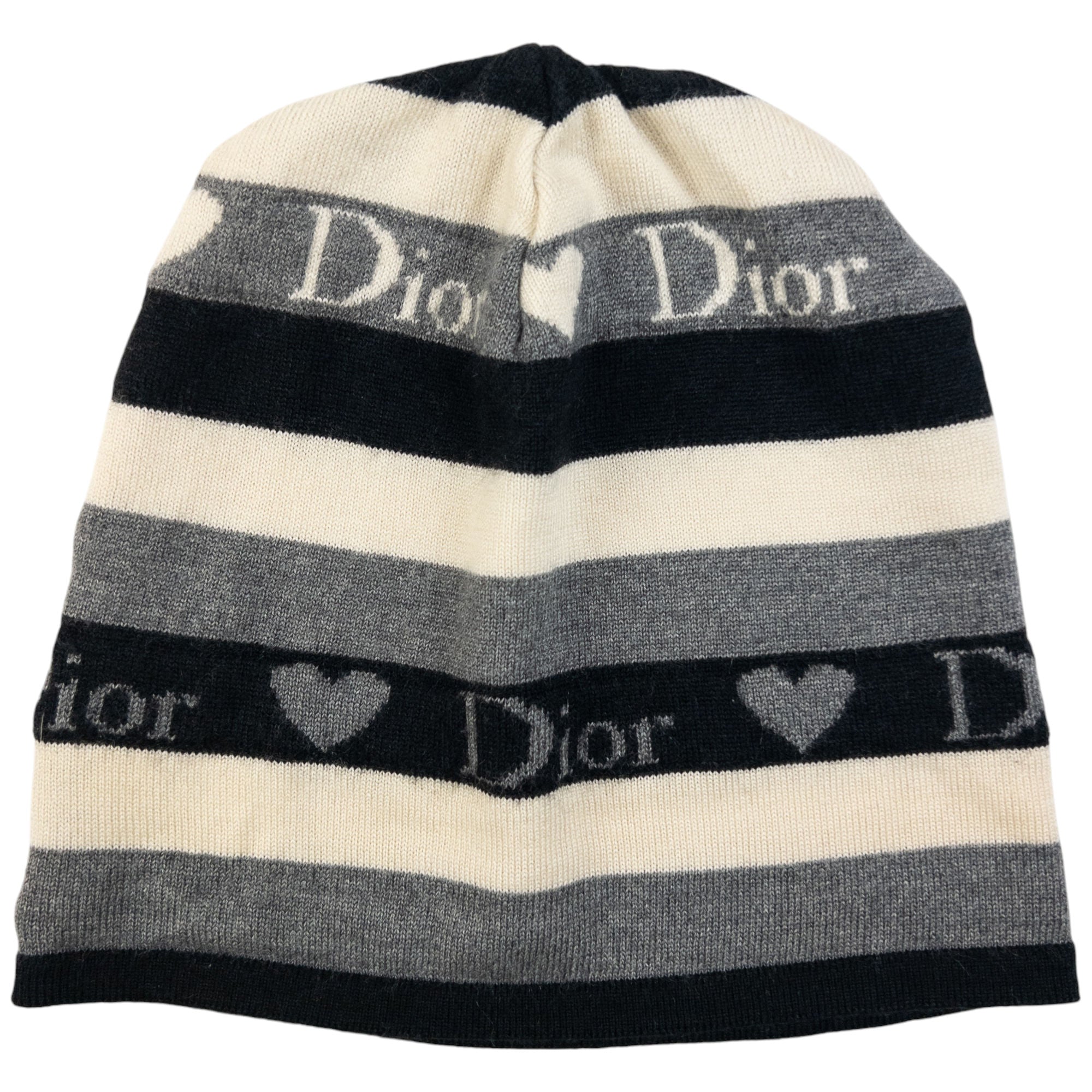 Vintage Dior Heart Striped Beanie Hat