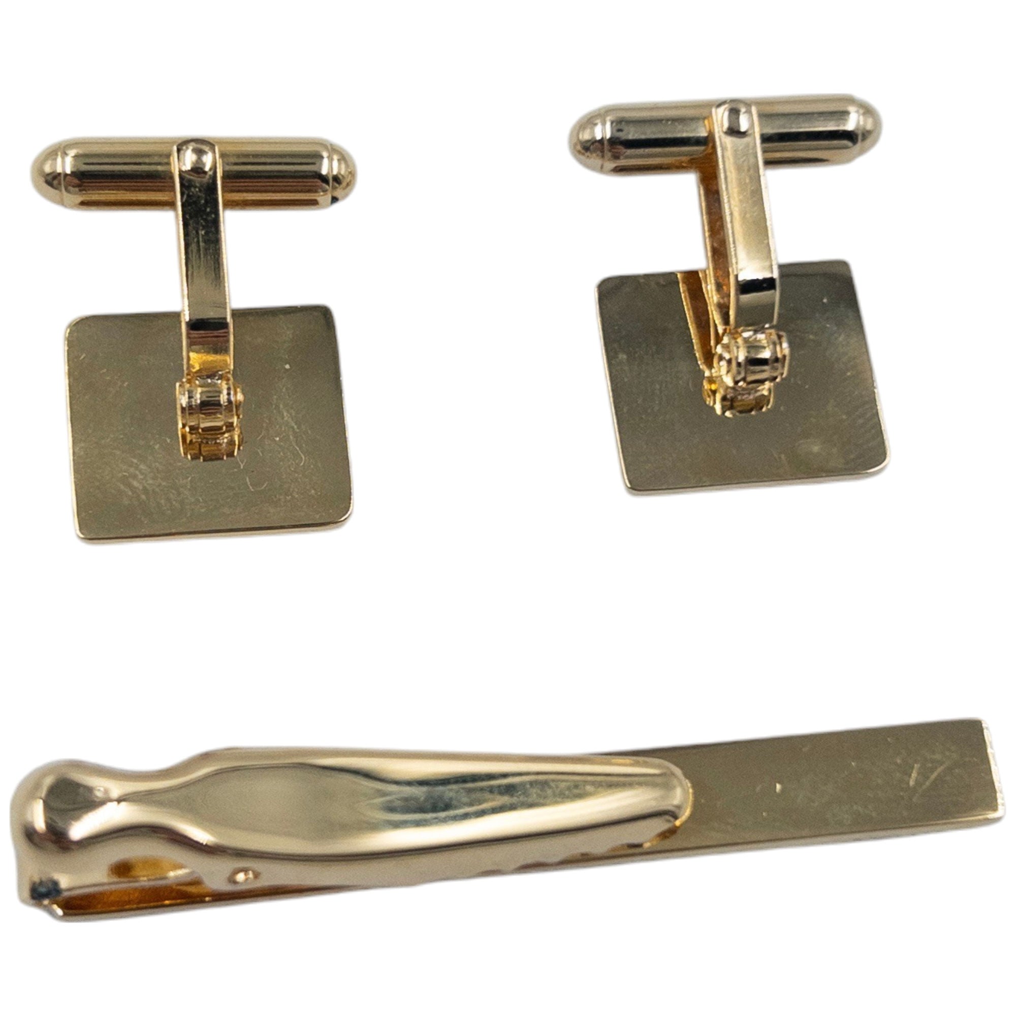 Vintage Dior Embossed Cufflinks & Tie Clip Set