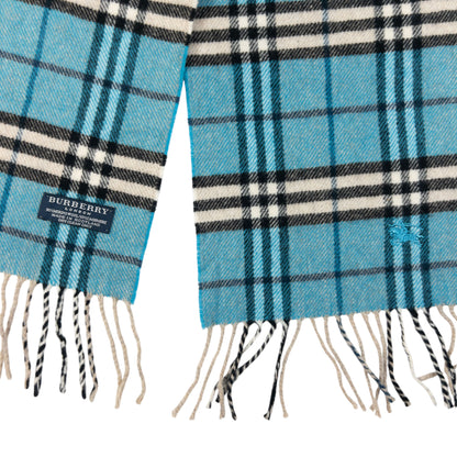 Vintage Burberry Nova Check Cashmere Tassel Scarf