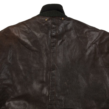 Vintage 80s CP Company Button Up Leather Bomber Jacket Size L