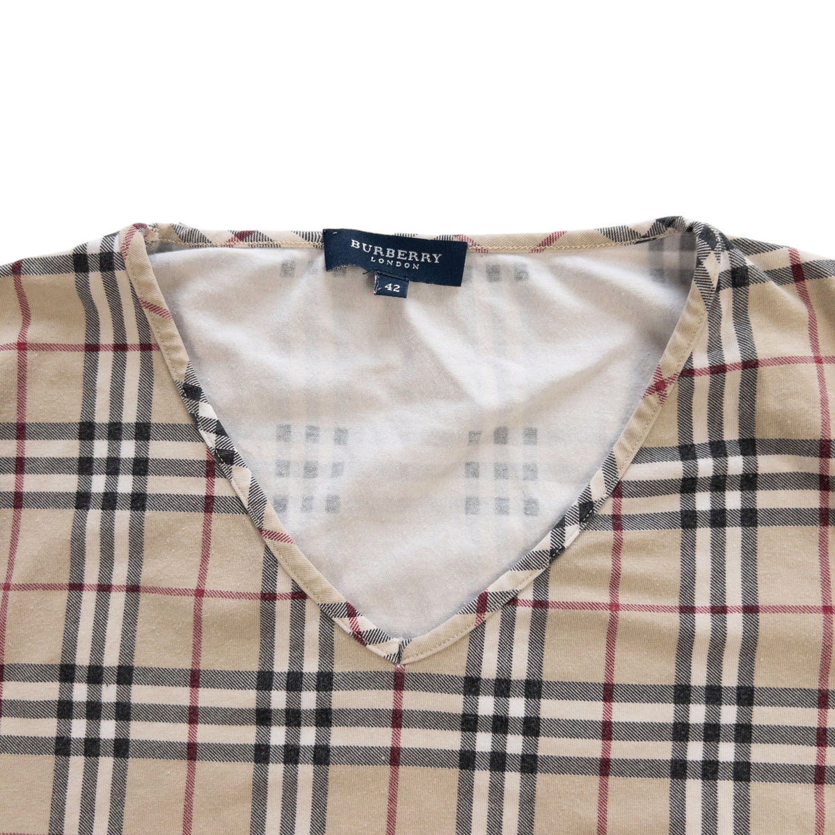 Vintage Burberry Nova Check Long Sleeve T Shirt Women&#39;s Size S