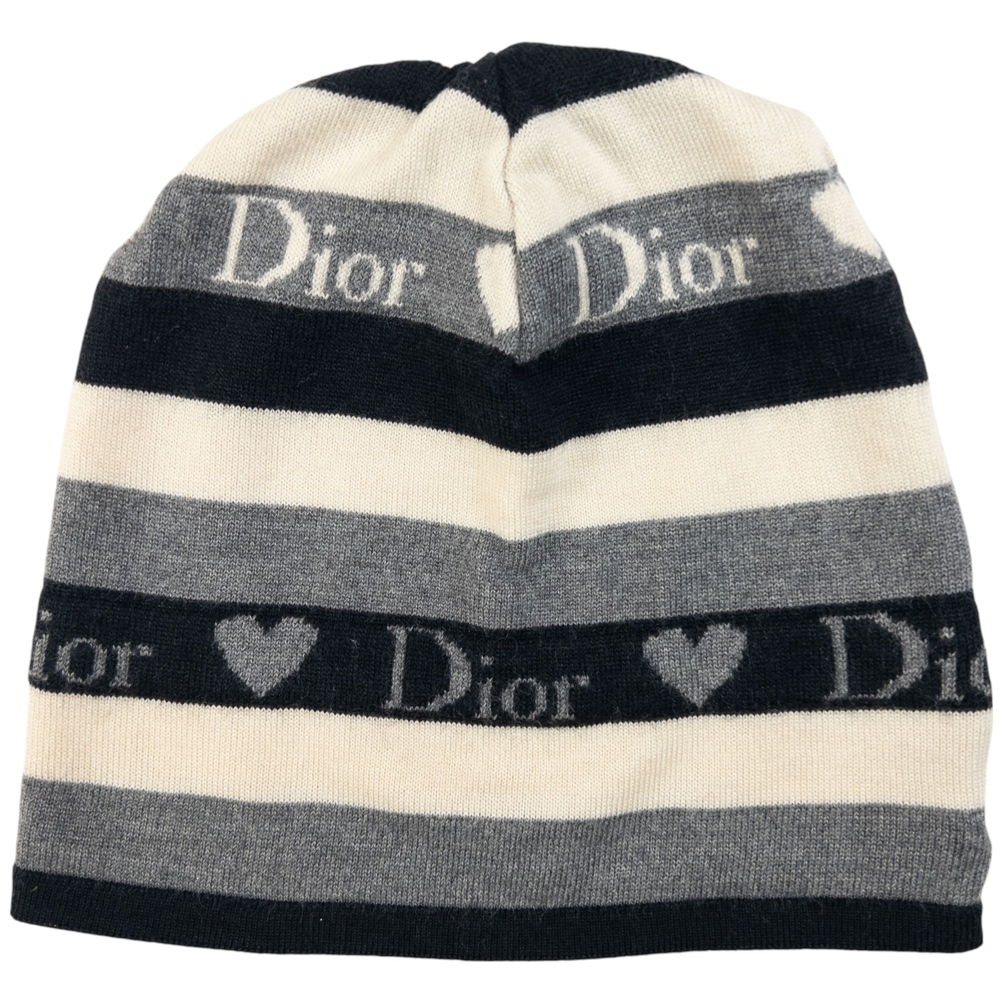 Vintage Dior Heart Striped Beanie Hat