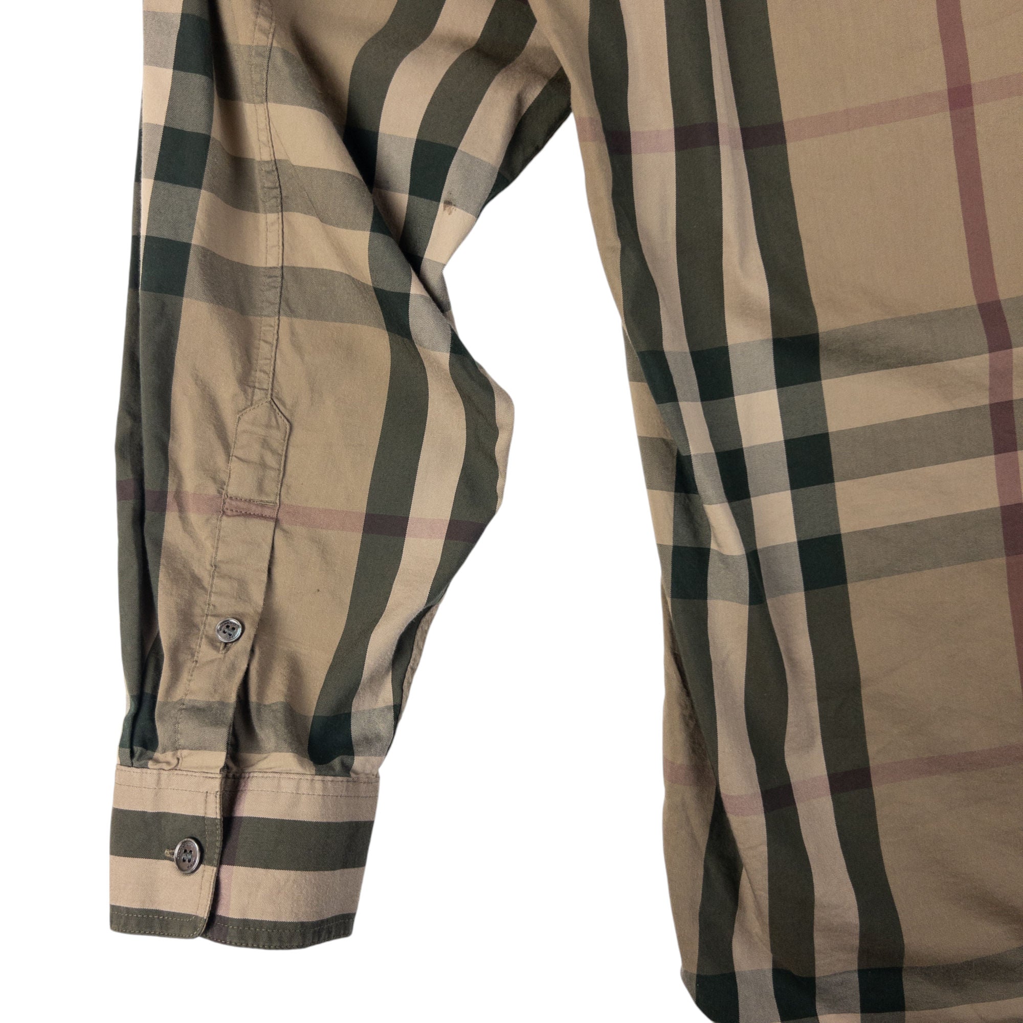 Vintage Burberry Nova Check Long Sleeve Button Up Shirt Size M