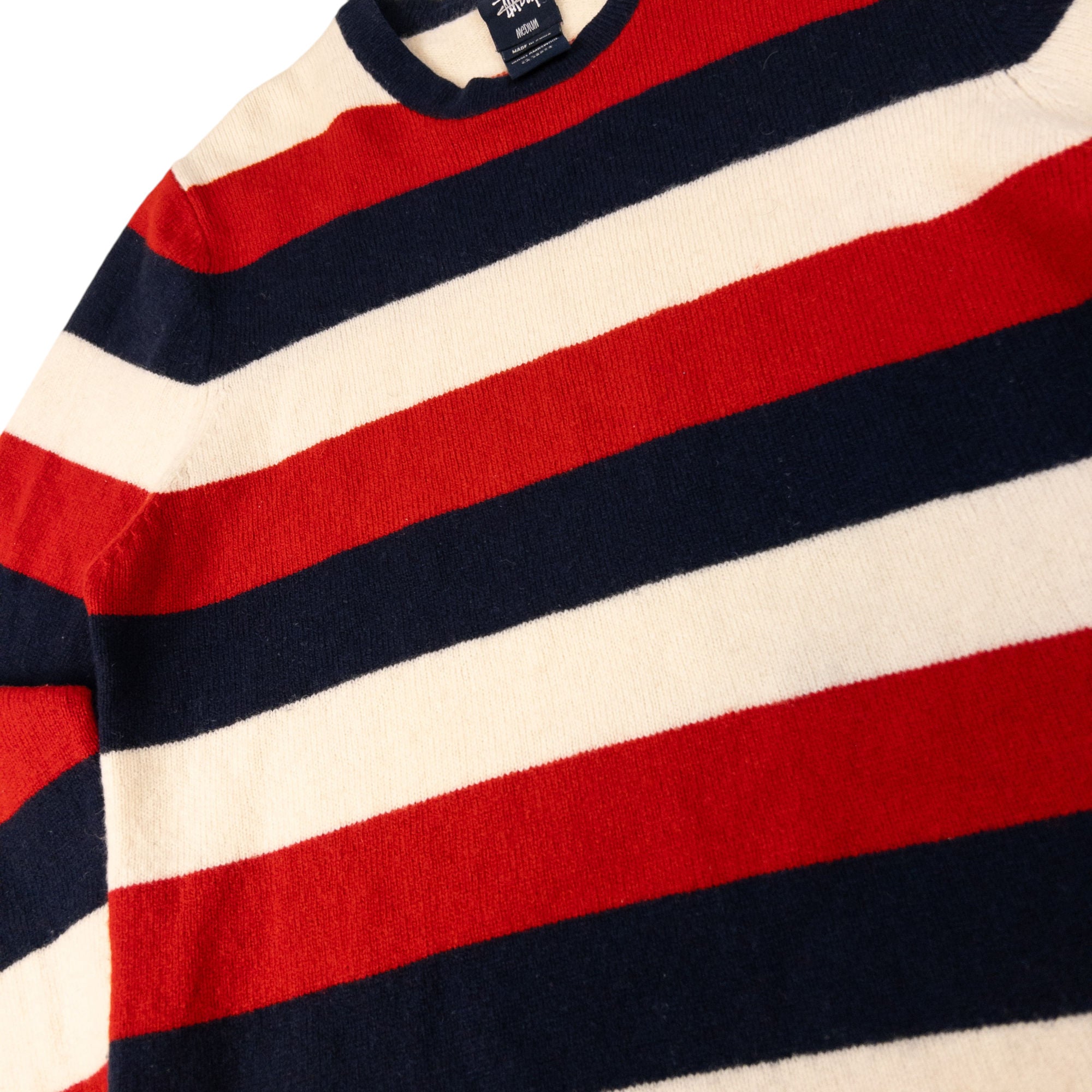 Vintage Stussy Striped Knit Jumper Size S