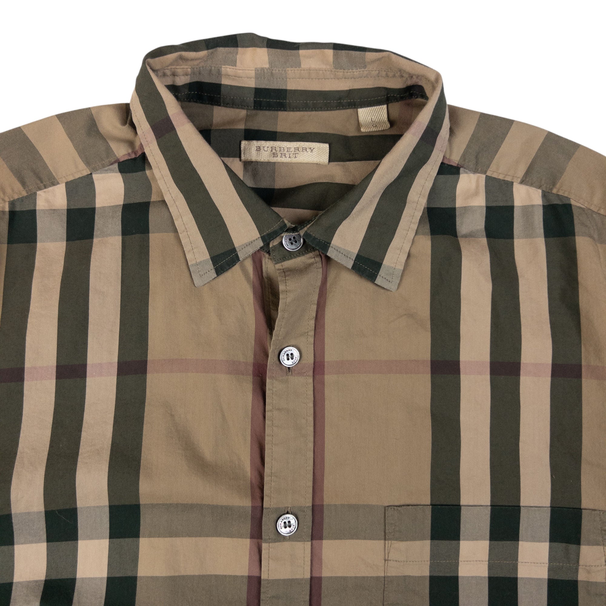 Vintage Burberry Nova Check Long Sleeve Button Up Shirt Size M