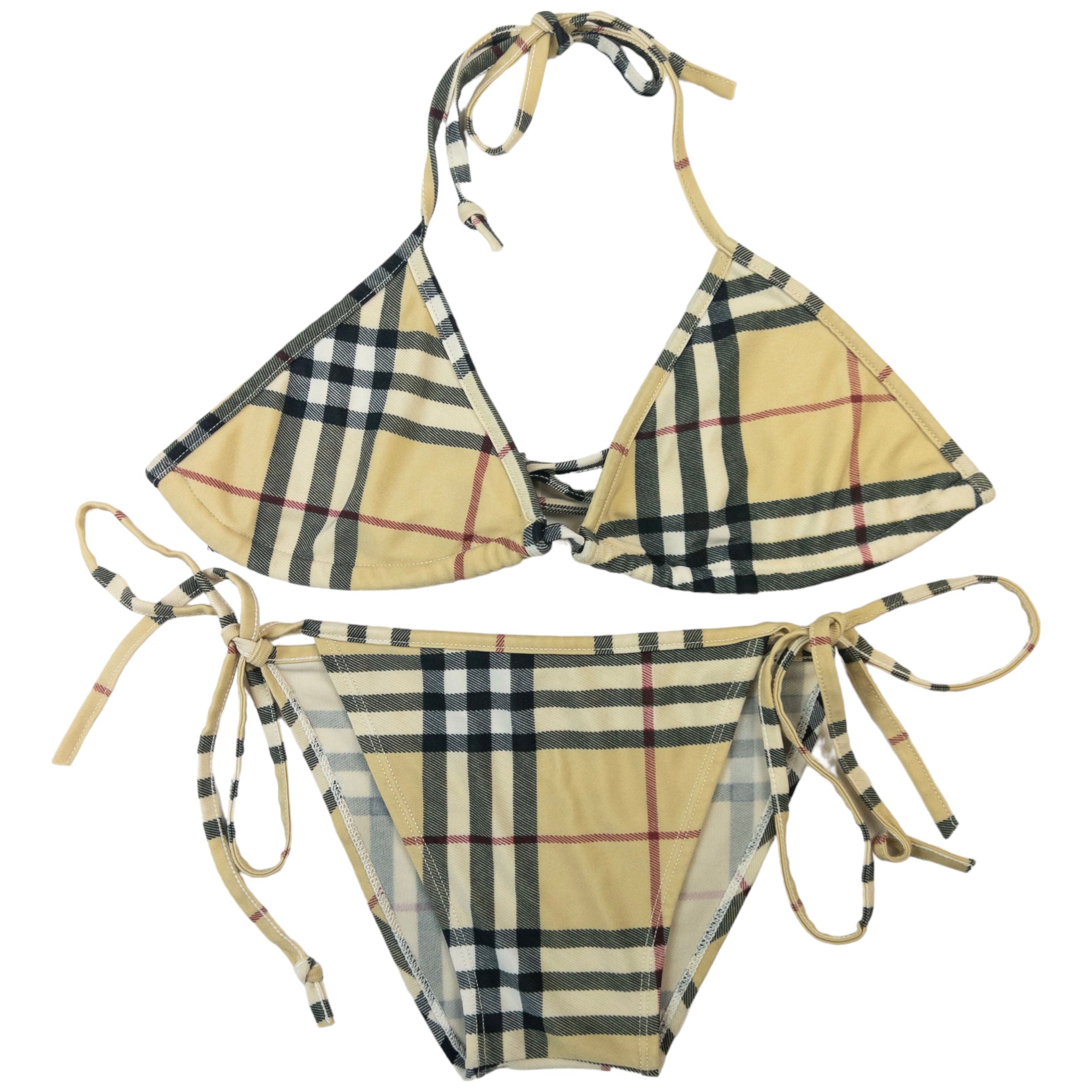 Vintage Burberry Nova Check Bikini Set Size M