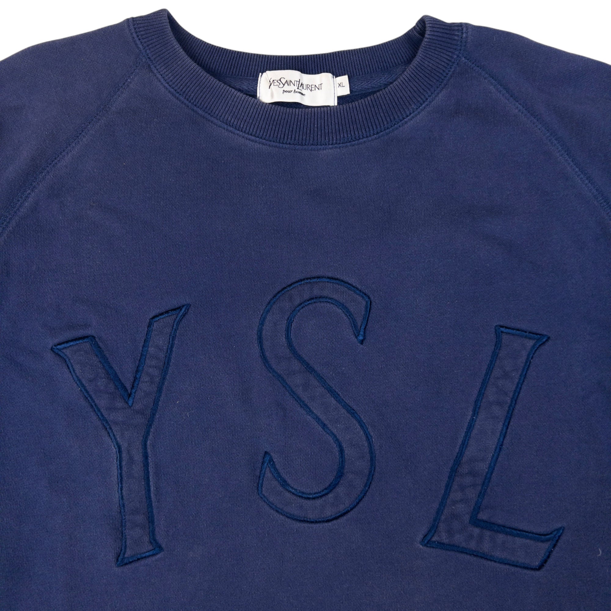 Vintage YSL Yves Saint Laurent Embroidered Sweatshirt Size XL