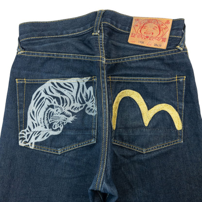 Vintage Evisu Tiger Gull Japanese Embroidered Denim Jeans Size W28