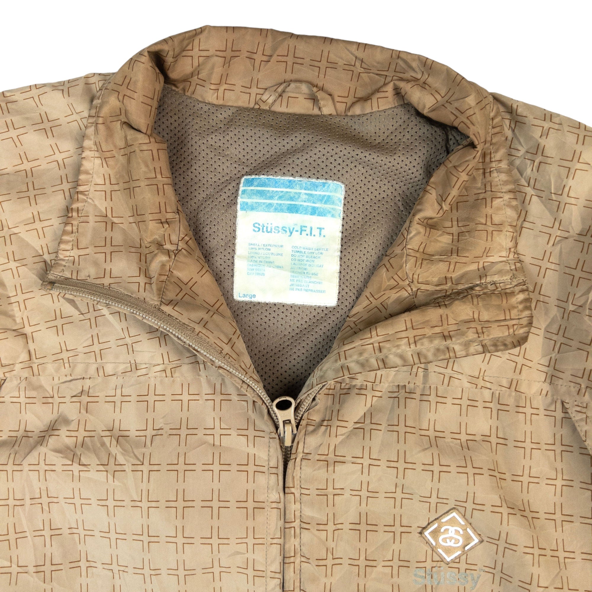 Vintage Stussy Grid Check Zip Up Jacket Size L