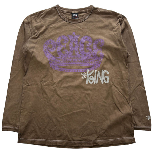 Vintage Stussy Peace King Long Sleeve T-Shirt Size L