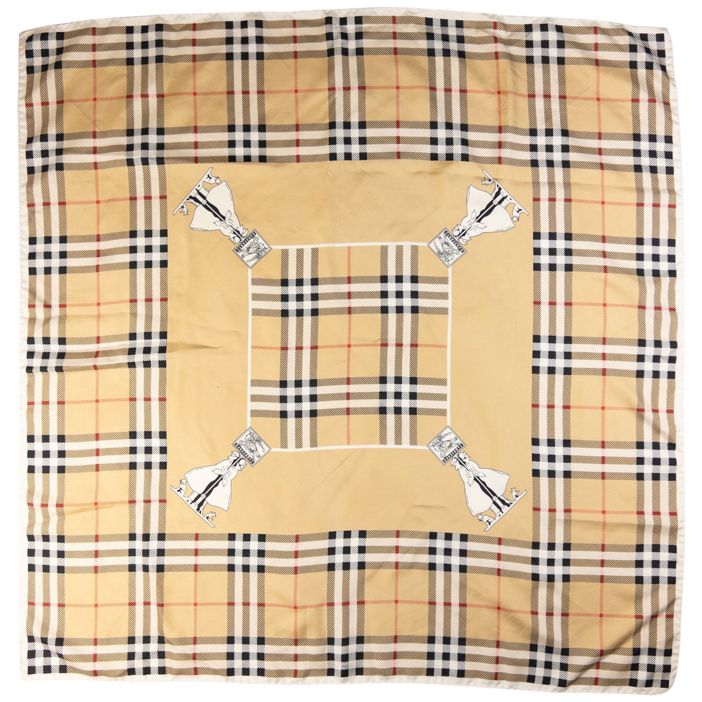 Vintage Burberry Nova Check Silk Scarf