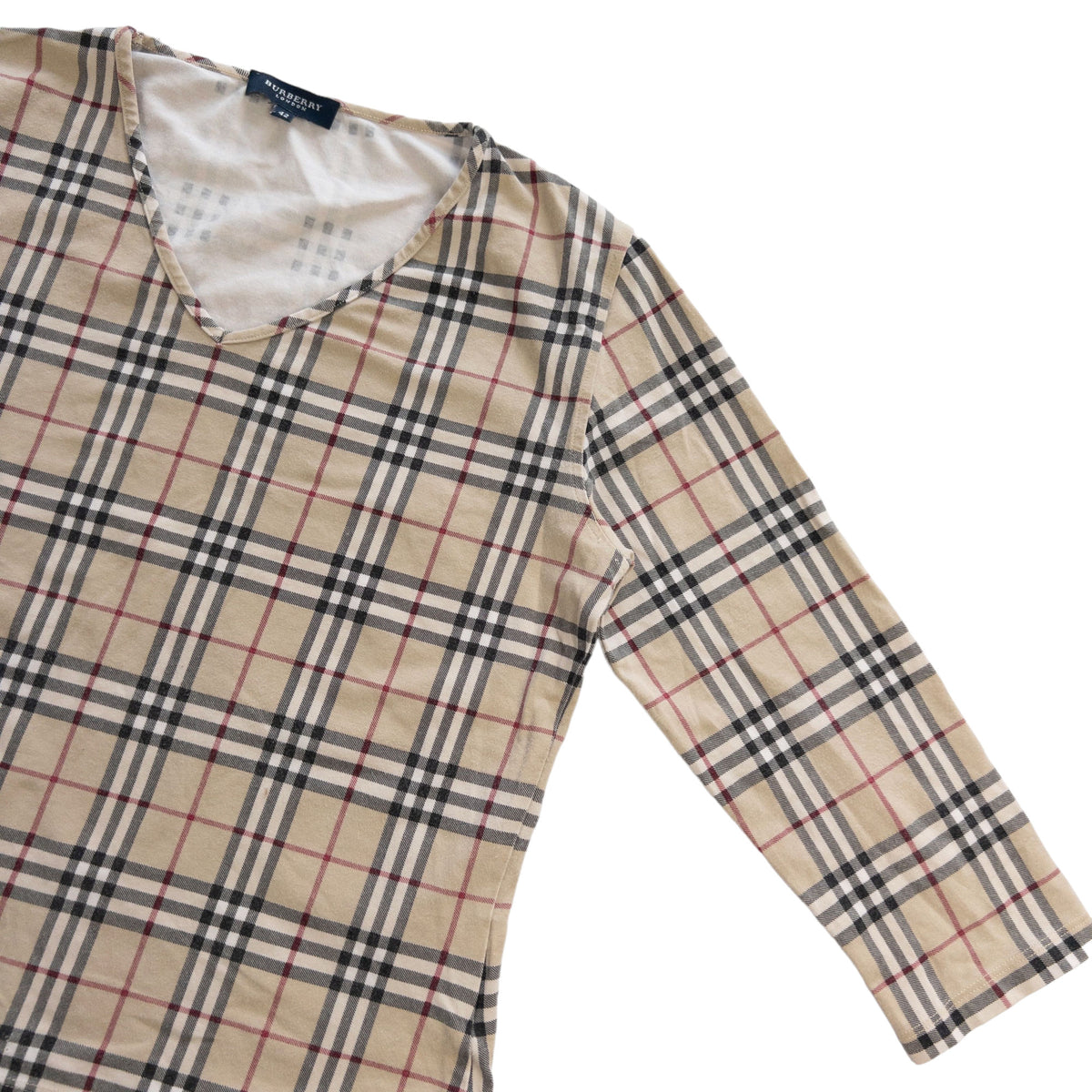 Vintage Burberry Nova Check Long Sleeve T Shirt Women&#39;s Size S