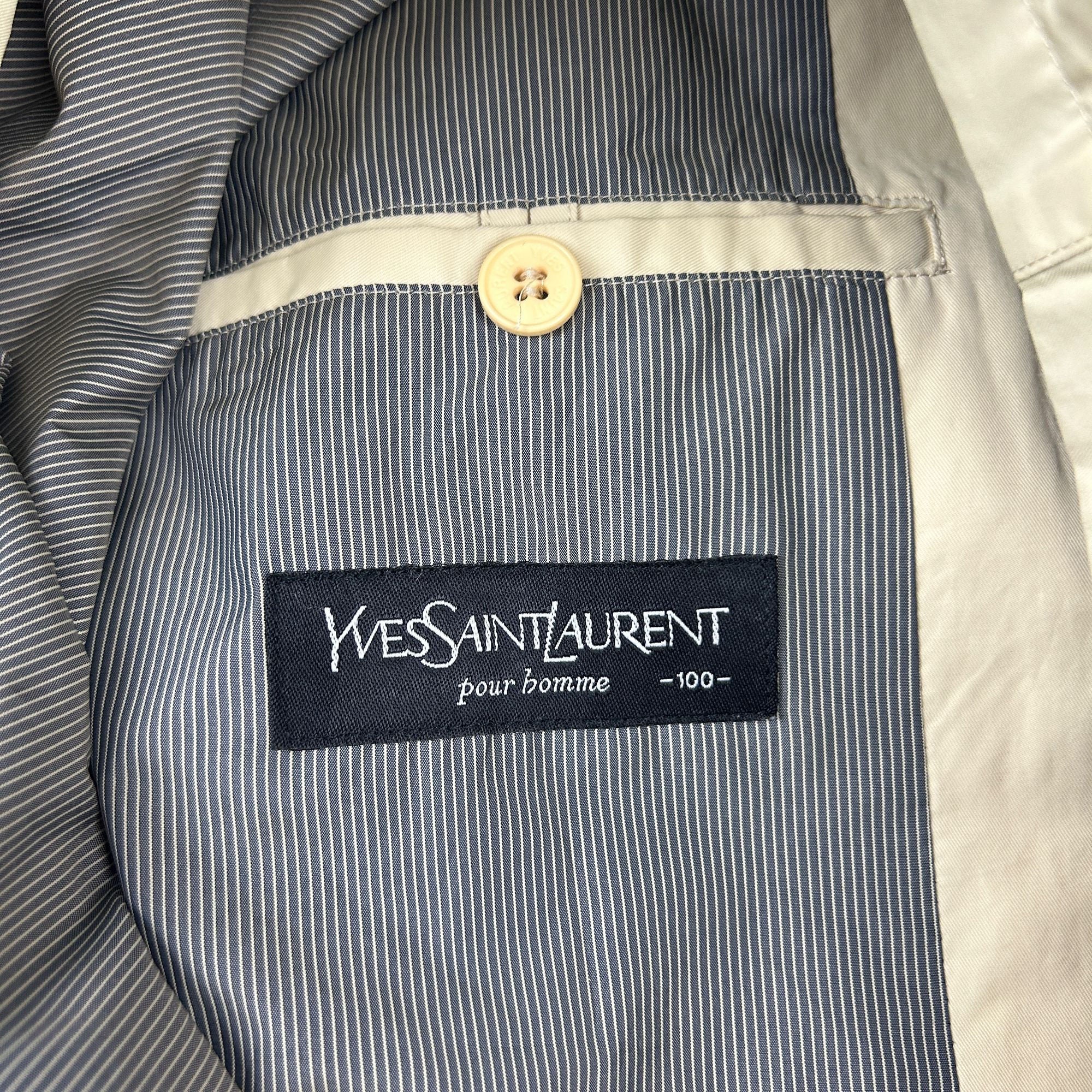 Vintage Yves Saint Laurent Beige Jacket 00s Vintage Large Cotton 