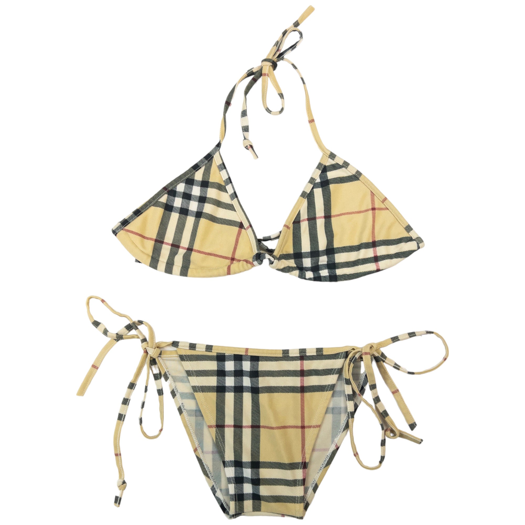 Vintage Burberry Nova Check Bikini Set Size M