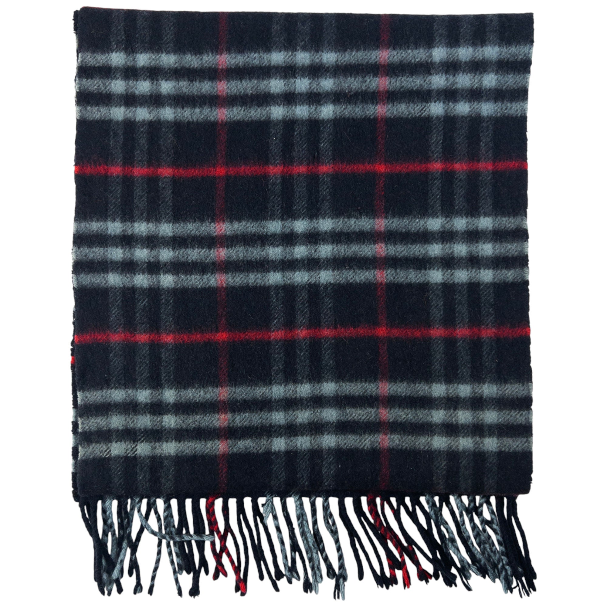 Vintage Burberry Cashmere Tassel Scarf