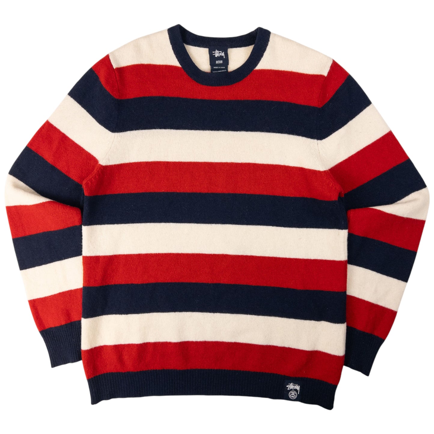 Vintage Stussy Striped Knit Jumper Size S