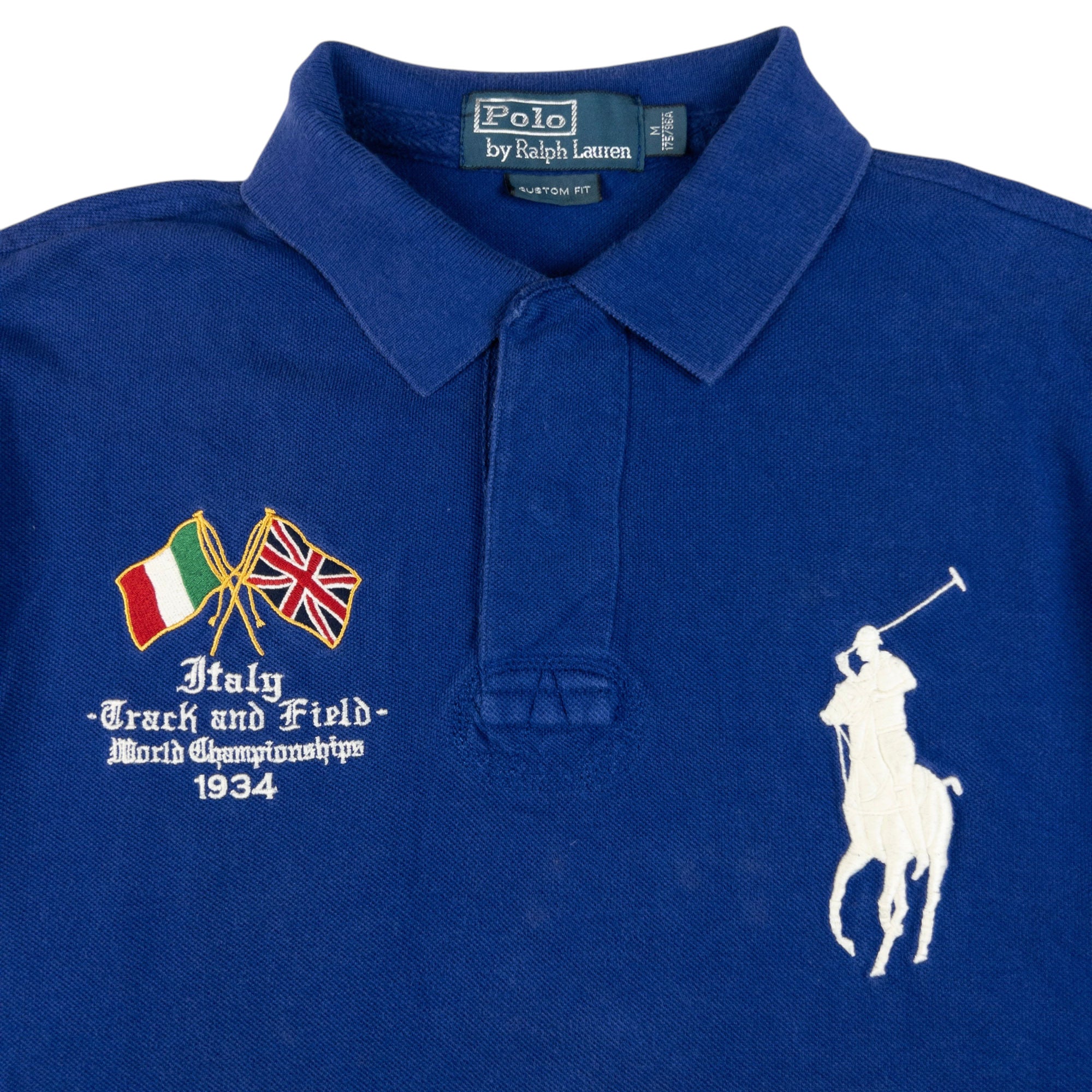 Vintage Polo Ralph Lauren Italy Track & Field Championship Polo Shirt Size M