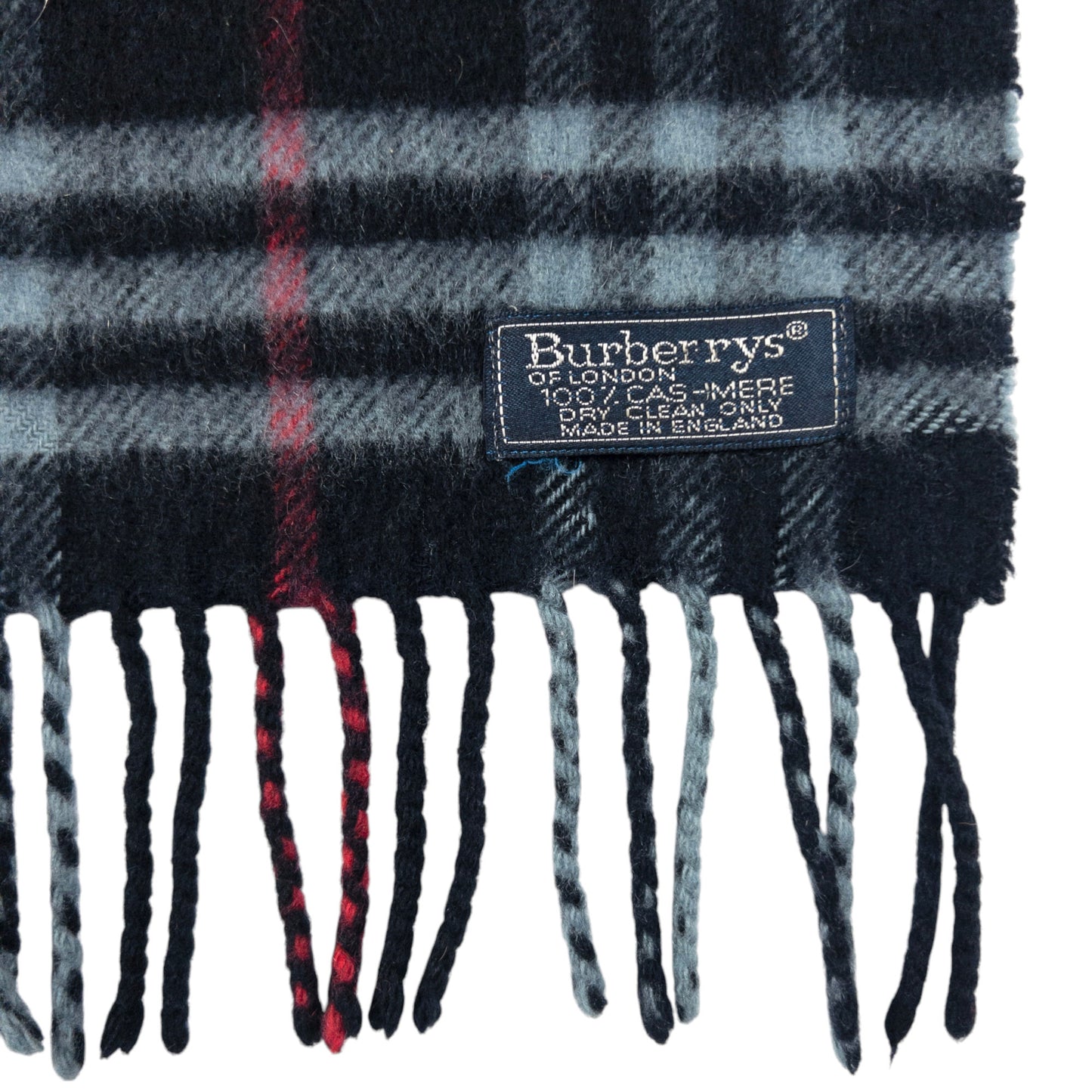 Vintage Burberry Cashmere Tassel Scarf