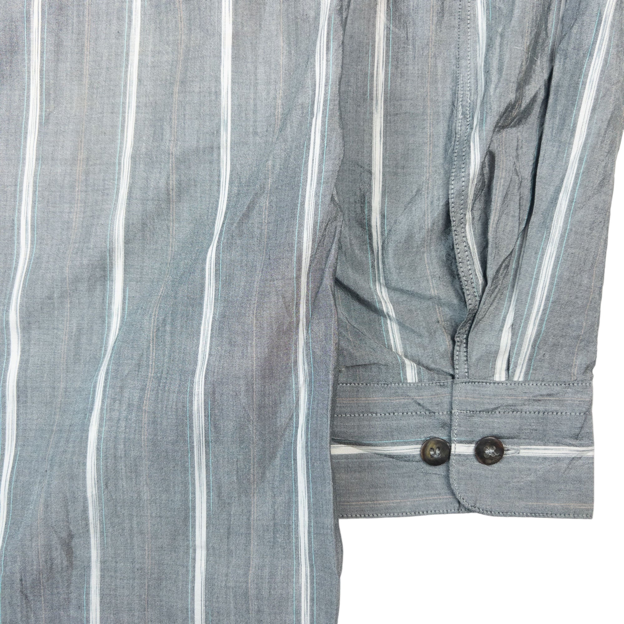 Vintage Issey Miyake Striped Long Sleeve Button Up Shirt Size M