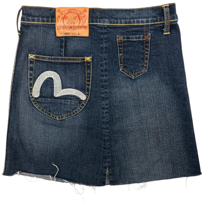 Vintage Evisu Double Gull Japanese Denim Mini Skirt Women's Size W28