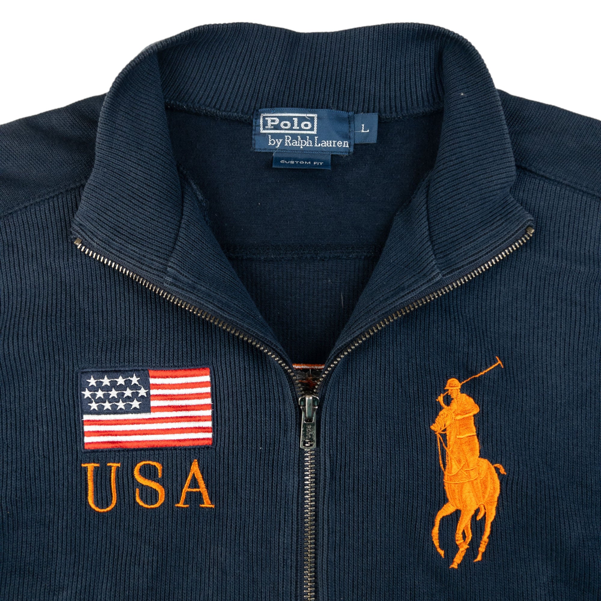 Vintage Polo Ralph Lauren USA Zip Up Sweatshirt Size M