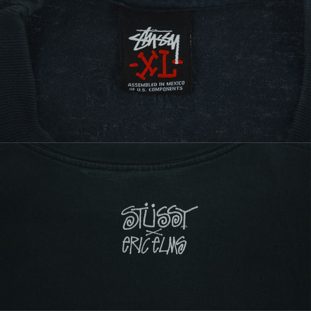 Vintage Stussy X Eric Elms T Shirt Size XL