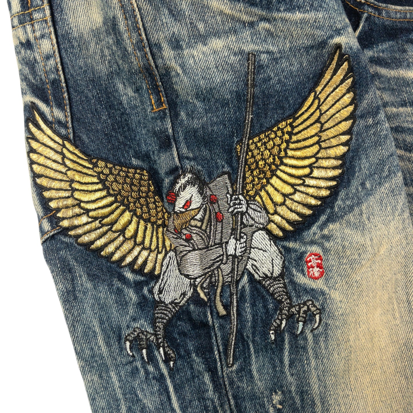 Vintage Big Train Takahashi Embroidered Eagle Japanese Denim Jeans Size W31