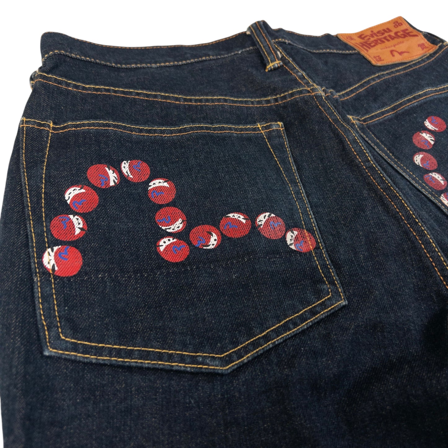 Vintage Evisu Double Dot Gull Japanese Denim Jeans Size W32