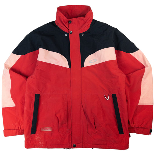 Vintage Oakley Colour Block Zip Up Snowboarding Jacket Size L