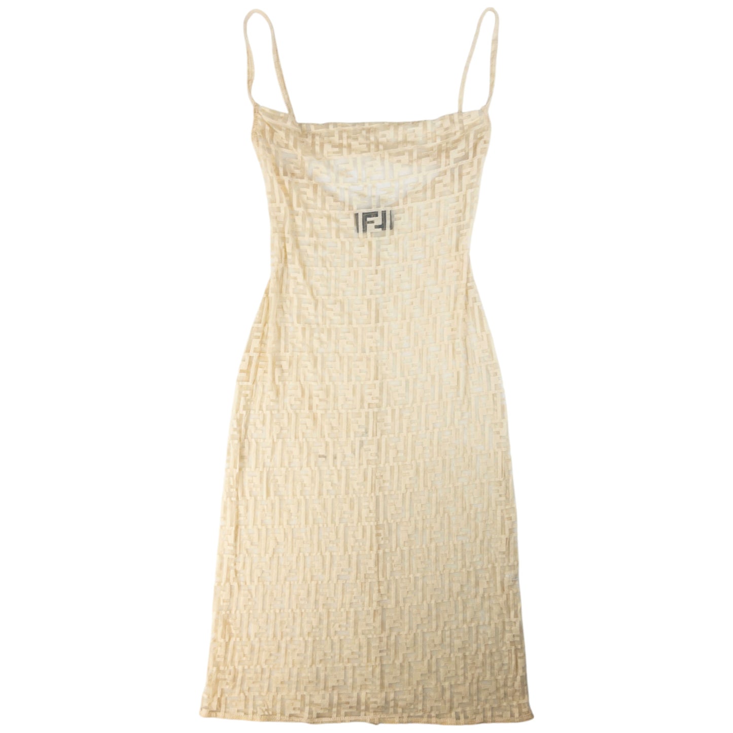 Vintage Fendi Monogram Stretch Sheer Dress Women's Size M