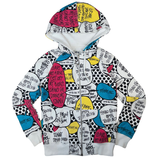 Vintage Stussy Speech Bubble Zip Up Hoodie Women's Size S