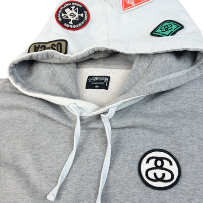 Vintage Stussy Badge Patch Hoodie Size M