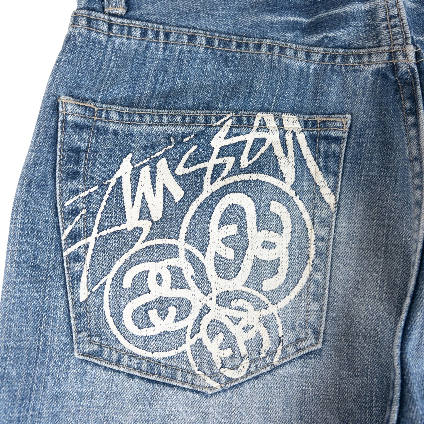 Vintage Stussy Stamp Pocket Denim Jeans Size W30