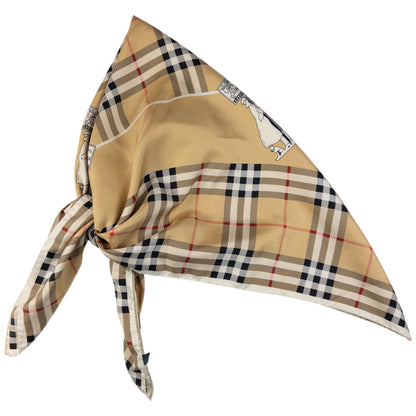 Vintage Burberry Nova Check Silk Scarf