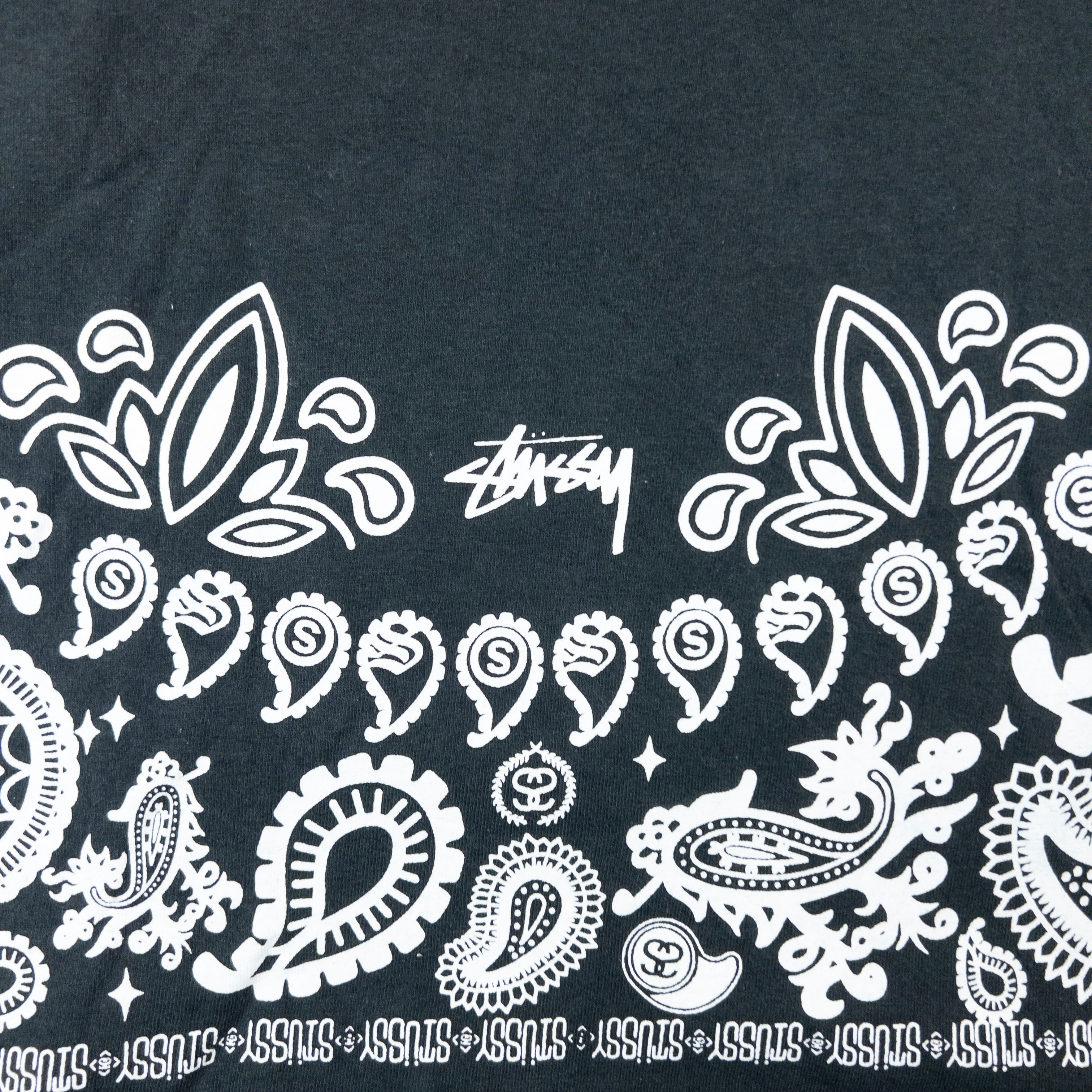 Vintage Stussy Paisley Henna Long Sleeve Graphic T Shirt Size M