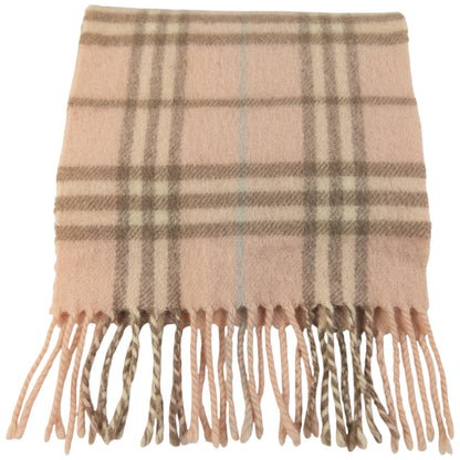 Vintage Burberry Nova Check Lambswool Tassel Scarf